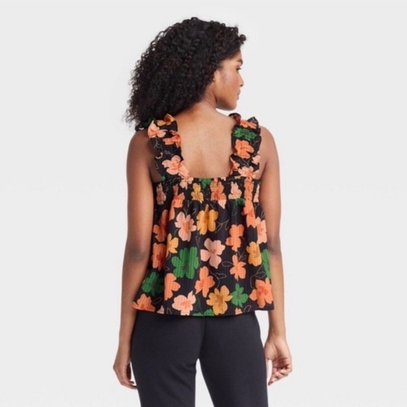 Who What Wear Size L Floral Top - Picture 2 of 7